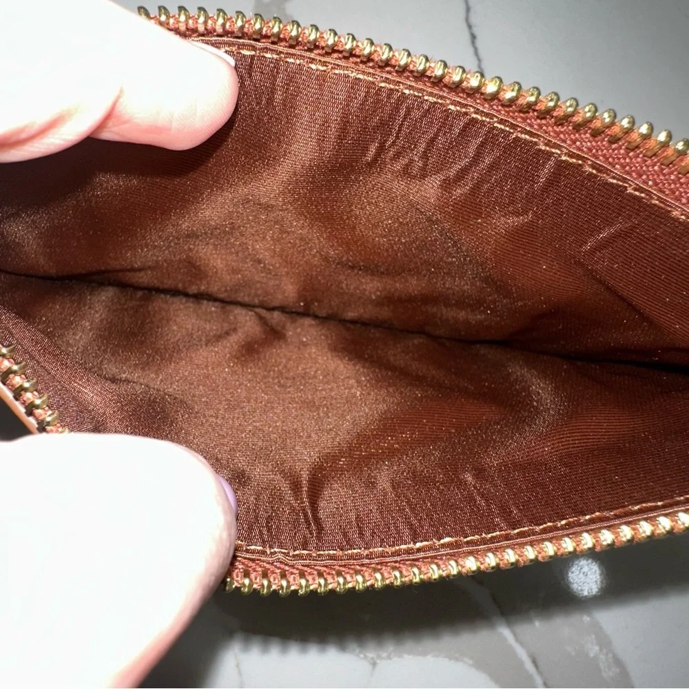 Rag & Bone Cognac Leather Slim Wristlet Pouch RB Logo - NWOT - Picture 7 of 10
